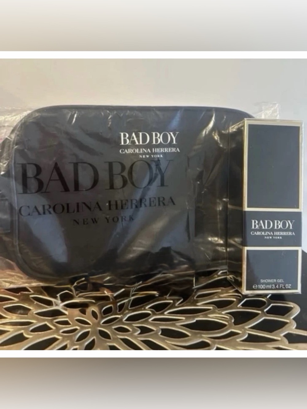 Carolina Herrera Bad Boy Set - Black and Gold Accents